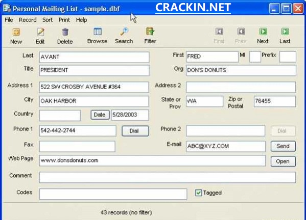Personal Mailing List With Cracked Version Free Download