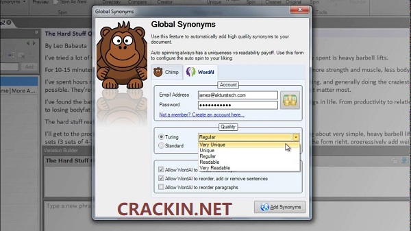 ChimpRewriter Full Crack Free Download For PC/MAC